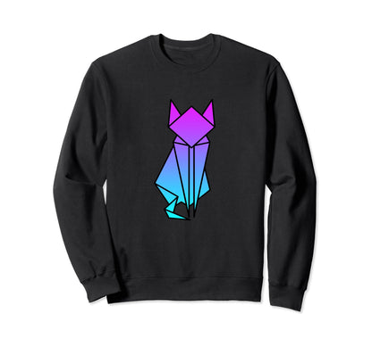 Cat Origami Vaporwave Aesthetic Love Sweatshirt - Graphic Print Unisex - T-Shirt, Sweatshirt, Hoodie