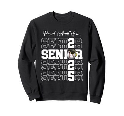 Senior 2025 Baseball Aunt Gift Sweatshirt - Fun Novelty Design Unisex - T-Shirt, Sweatshirt, Hoodie