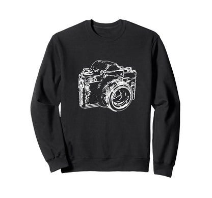 Camera Analogue Camera Sketch Sweatshirt - Trendy Graphic for Adults - T-Shirt, Sweatshirt, Hoodie