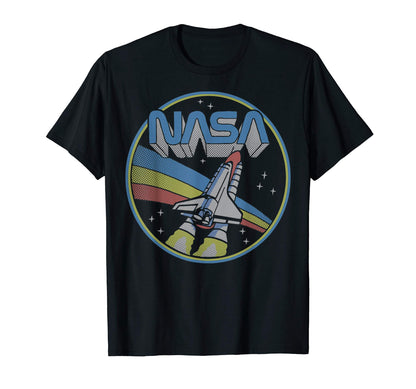 Nasa Rainbow Rocket Launch Circle T-Shirt - Unique Graphic Men Women - T-Shirt, Sweatshirt, Hoodie