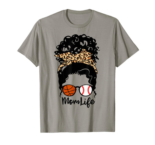Mom Life Messy Bun Curly Hair T-Shirt - Fun Novelty Design for Adults - T-Shirt, Sweatshirt, Hoodie