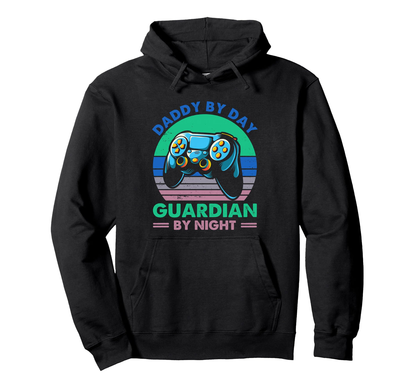 Daddy Day Guardian Night Gamer Dad Hoodie - Unique Graphic for Adults - T-Shirt, Sweatshirt, Hoodie