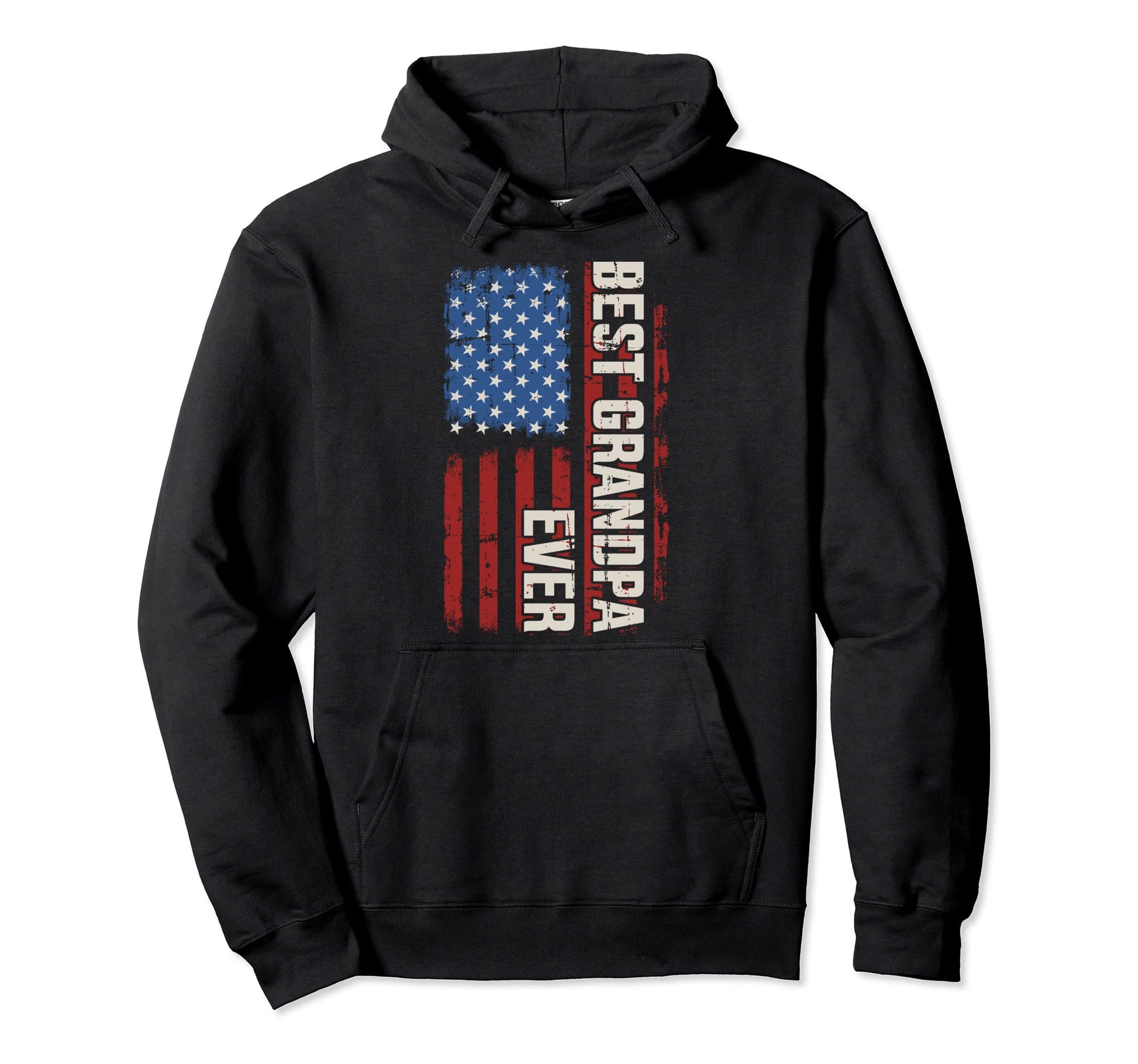 Best Grandpa Ever Us American Flag Hoodie - Unique Graphic Men Women - T-Shirt, Sweatshirt, Hoodie