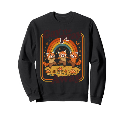Gay Pray Away Funny Queer Red Sweatshirt - Trendy Graphic for Adults - T-Shirt, Sweatshirt, Hoodie