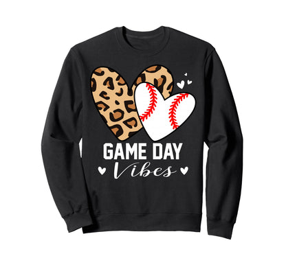 Game Day Vibes Funny Baseball Mom Sweatshirt - Novelty Apparel for Adults - T-Shirt, Sweatshirt, Hoodie