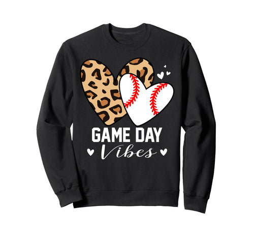 Game Day Vibes Funny Baseball Mom Sweatshirt - Novelty Apparel for Adults - T-Shirt, Sweatshirt, Hoodie
