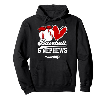 Baseball Aunt Life Aunt Baseball Player Hoodie - Novelty Apparel Unisex - T-Shirt, Sweatshirt, Hoodie