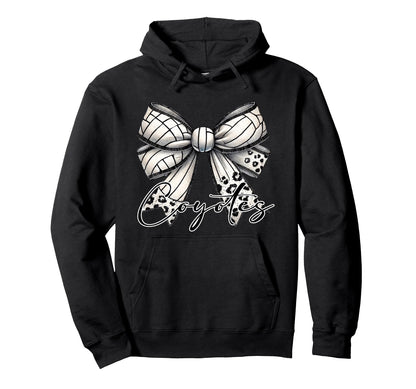 Coyotes Volleyball Mom Coquette Bow Hoodie - Fun Novelty Design Unisex - T-Shirt, Sweatshirt, Hoodie