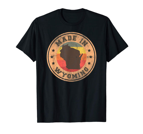Wyoming Us State Map Stripes 1970 T-Shirt - Graphic Print Men Women - T-Shirt, Sweatshirt, Hoodie