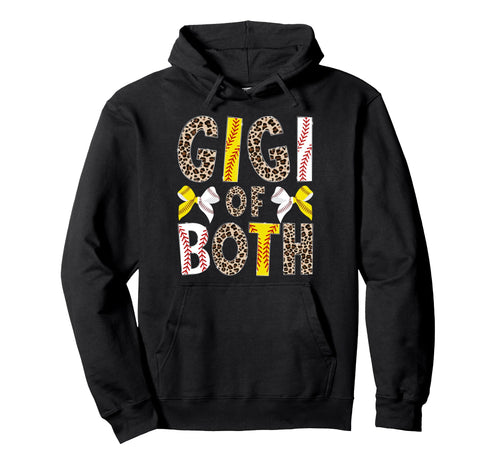 Gigi Both Leopard Softball Baseball Hoodie - Novelty Apparel for Adults - T-Shirt, Sweatshirt, Hoodie