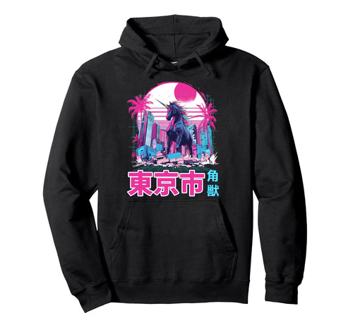 Funny Vaporwave Aesthetic Unicorn Hoodie - Trendy Graphic for Adults - T-Shirt, Sweatshirt, Hoodie