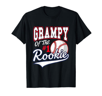 Grandpa Grampy Number 1 Rookie Baseball T-Shirt - Graphic Print Men Women - T-Shirt, Sweatshirt, Hoodie