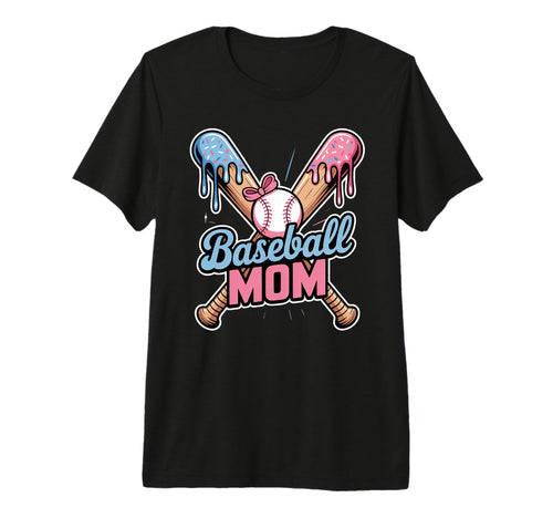 Baseball Mom Ice Cream Drip Game T-Shirt - Graphic Print for Adults - T-Shirt, Sweatshirt, Hoodie