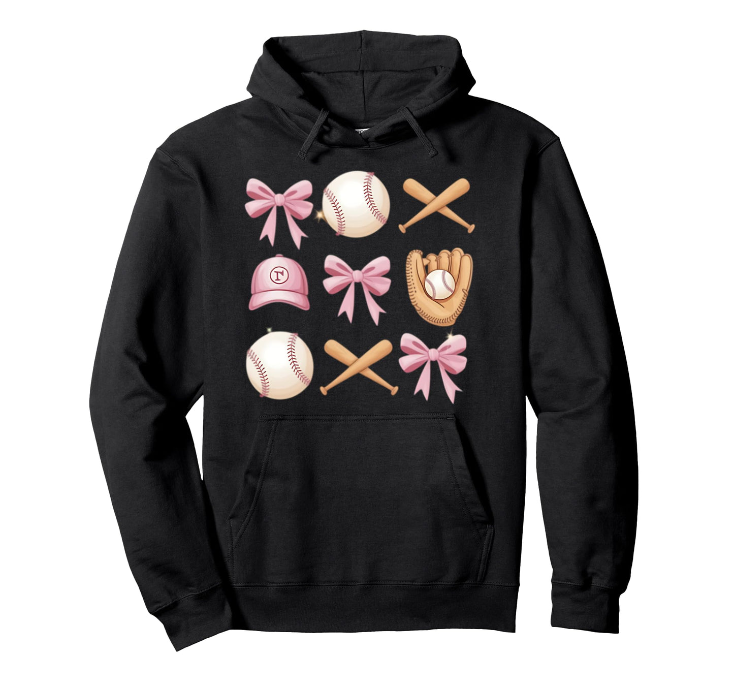 Baseball Coquette Bow Mom Sister Hoodie - Aesthetic Graphic Unisex - T-Shirt, Sweatshirt, Hoodie