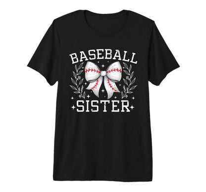 Coquette Bow Baseball Sister Game Day T-Shirt - Unique Graphic Men Women - T-Shirt, Sweatshirt, Hoodie