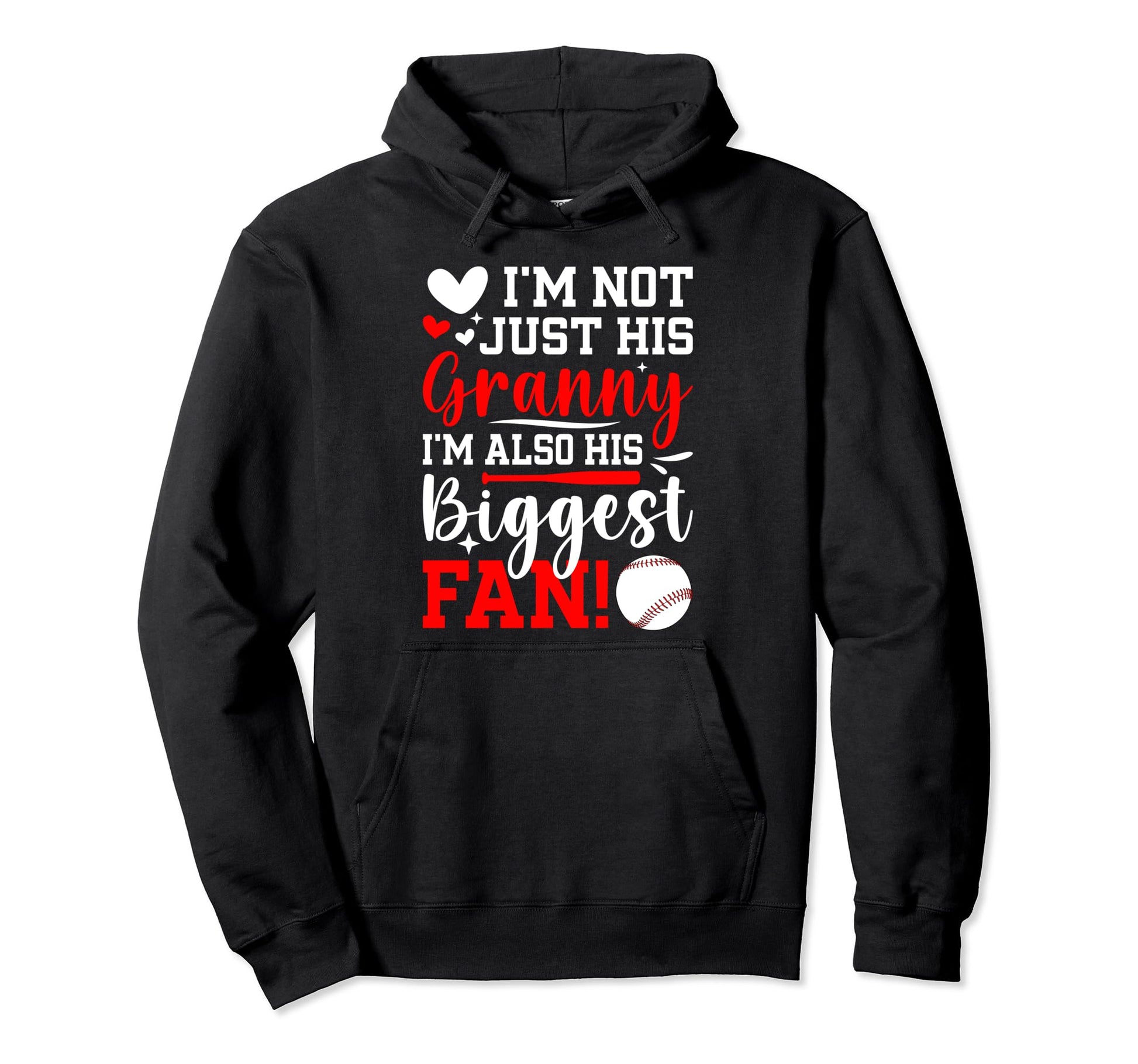 His Biggest Fan Baseball Granny Baseball Hoodie - Trendy Graphic Unisex - T-Shirt, Sweatshirt, Hoodie