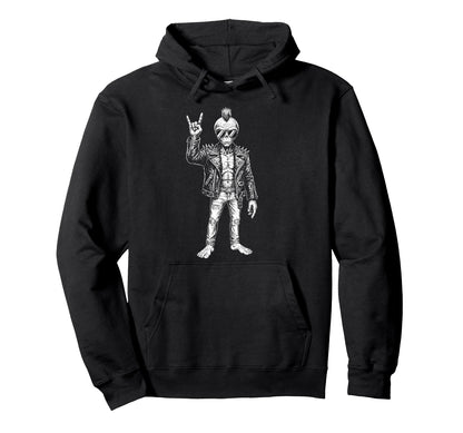 Punk Rocker Alien Lover Funny Hoodie - Casual Everyday Wear for Adults - T-Shirt, Sweatshirt, Hoodie