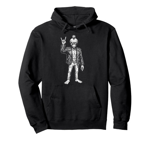 Punk Rocker Alien Lover Funny Hoodie - Casual Everyday Wear for Adults - T-Shirt, Sweatshirt, Hoodie