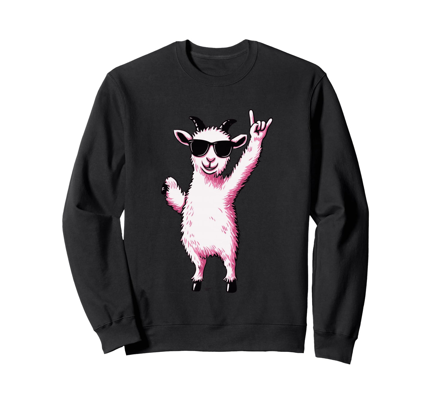 Goat Rock Hand Sign Sunglasses Punk Sweatshirt - Unique Graphic Men Women - T-Shirt, Sweatshirt, Hoodie