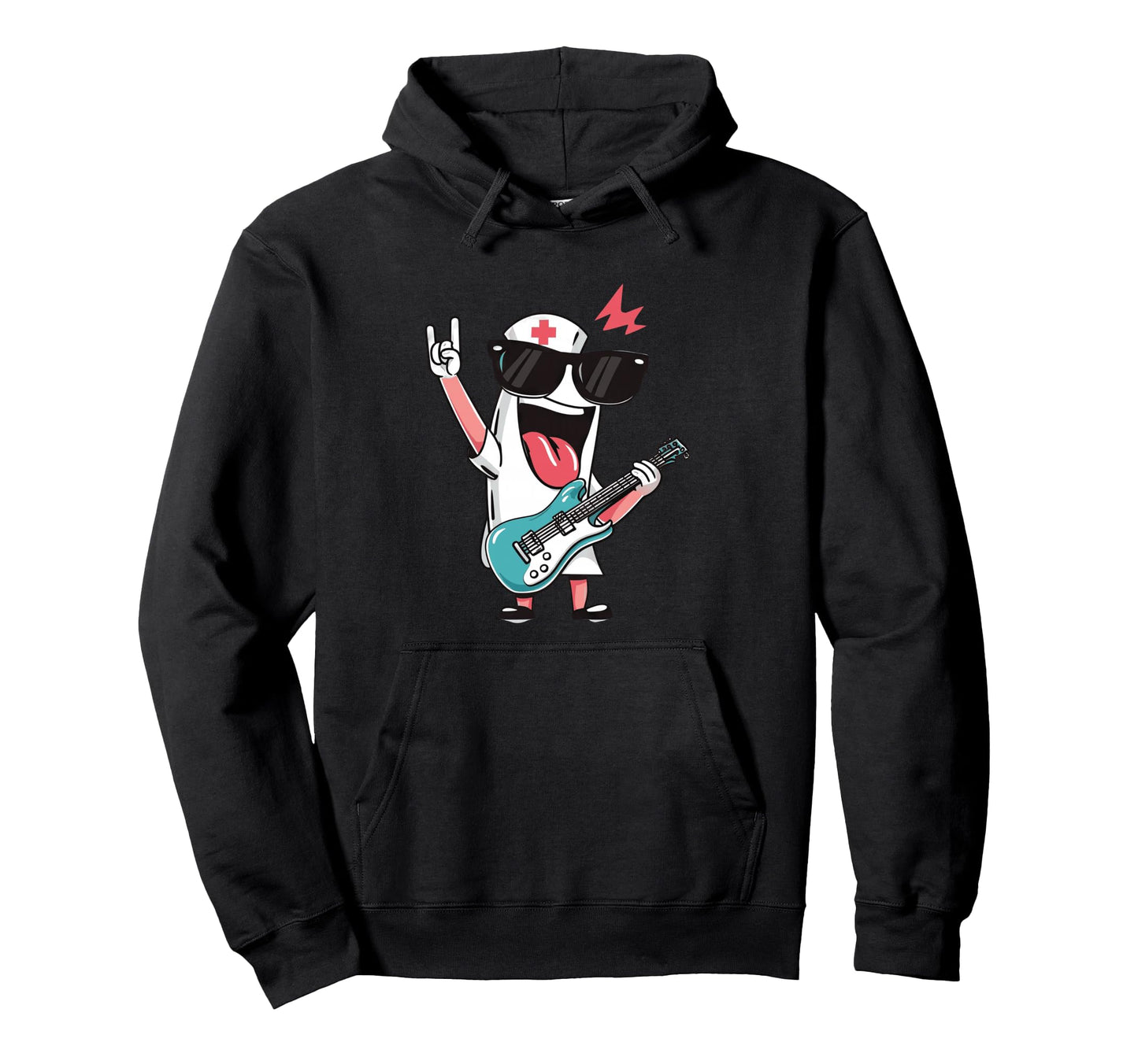 Funny Nurse Rock Music Guitar Hoodie - Unique Graphic for Adults - T-Shirt, Sweatshirt, Hoodie