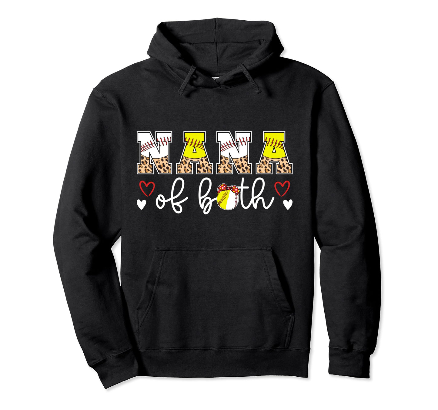 Nana Both Leopard Baseball Hoodie - Casual Everyday Wear for Adults - T-Shirt, Sweatshirt, Hoodie