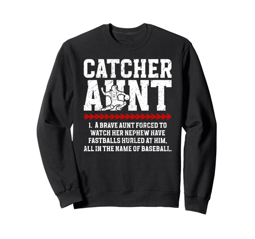 Baseball Catcher Aunt Baseball Sweatshirt - Minimalist Print for Adults - T-Shirt, Sweatshirt, Hoodie