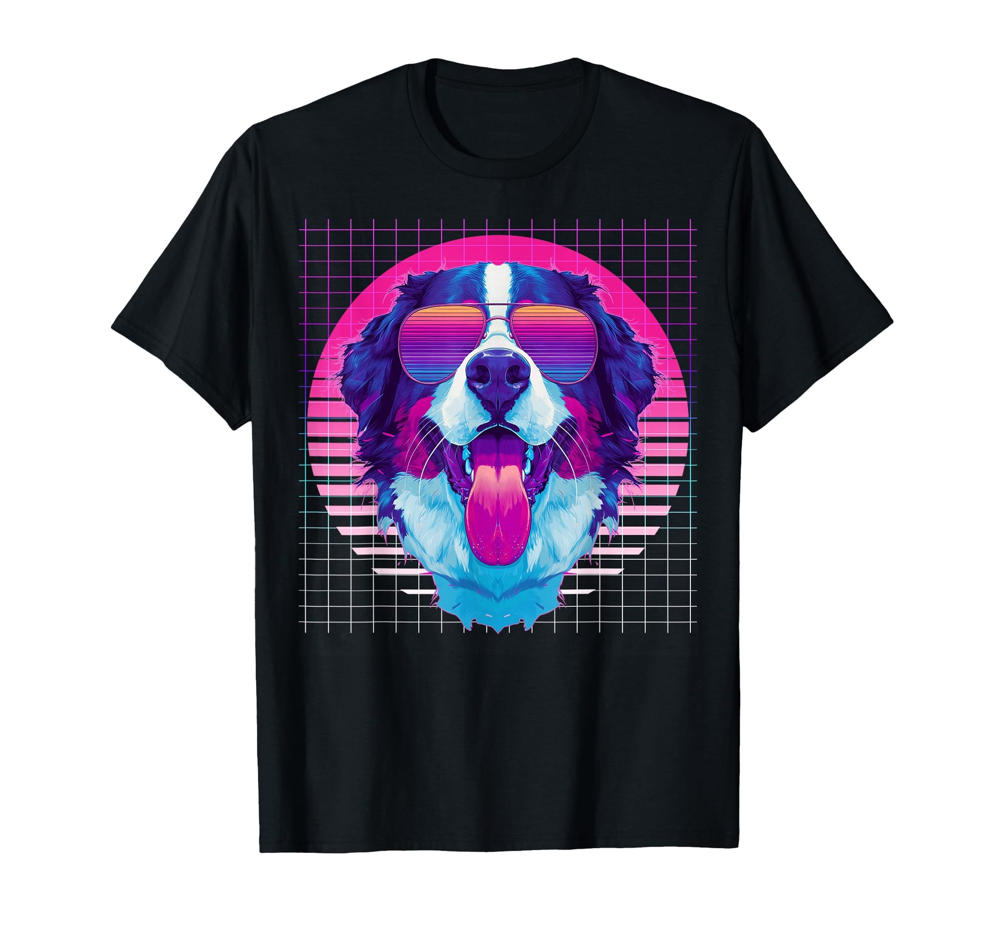 Bernese Mountain Dog Sunglasses T-Shirt - Custom Art Print Unisex - T-Shirt, Sweatshirt, Hoodie