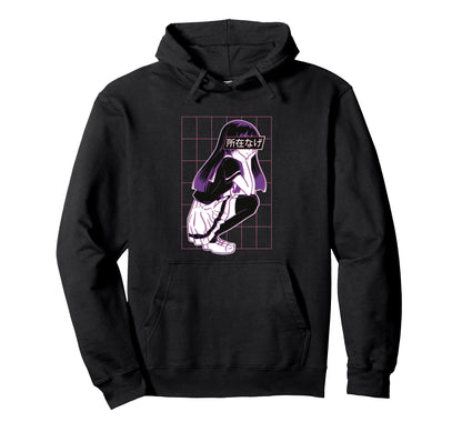 Vaporwave Anime Aesthetic Japanese Hoodie - Minimalist Print for Adults - T-Shirt, Sweatshirt, Hoodie