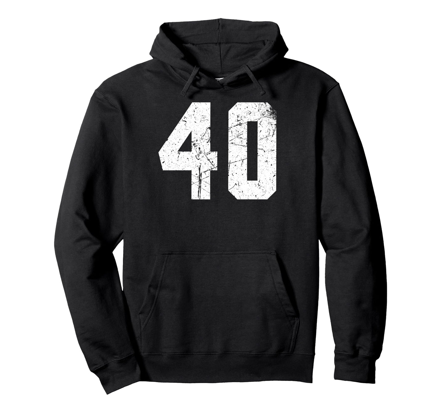 Number 40 White Varsity Number Hoodie - Streetwear Style for Adults - T-Shirt, Sweatshirt, Hoodie