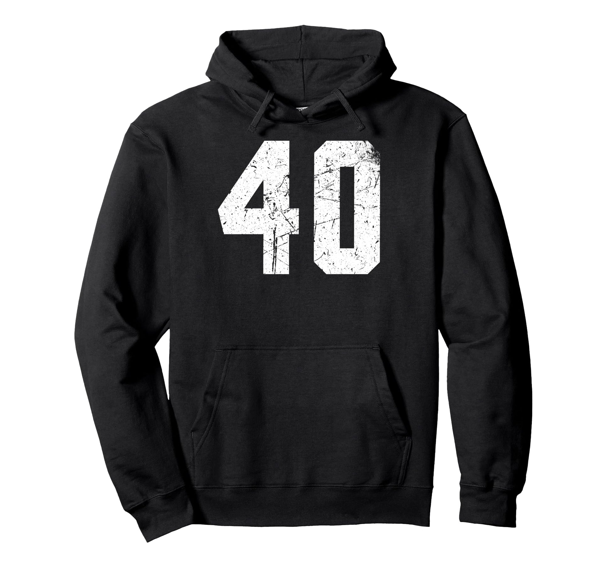 Number 40 White Varsity Number Hoodie - Streetwear Style for Adults - T-Shirt, Sweatshirt, Hoodie