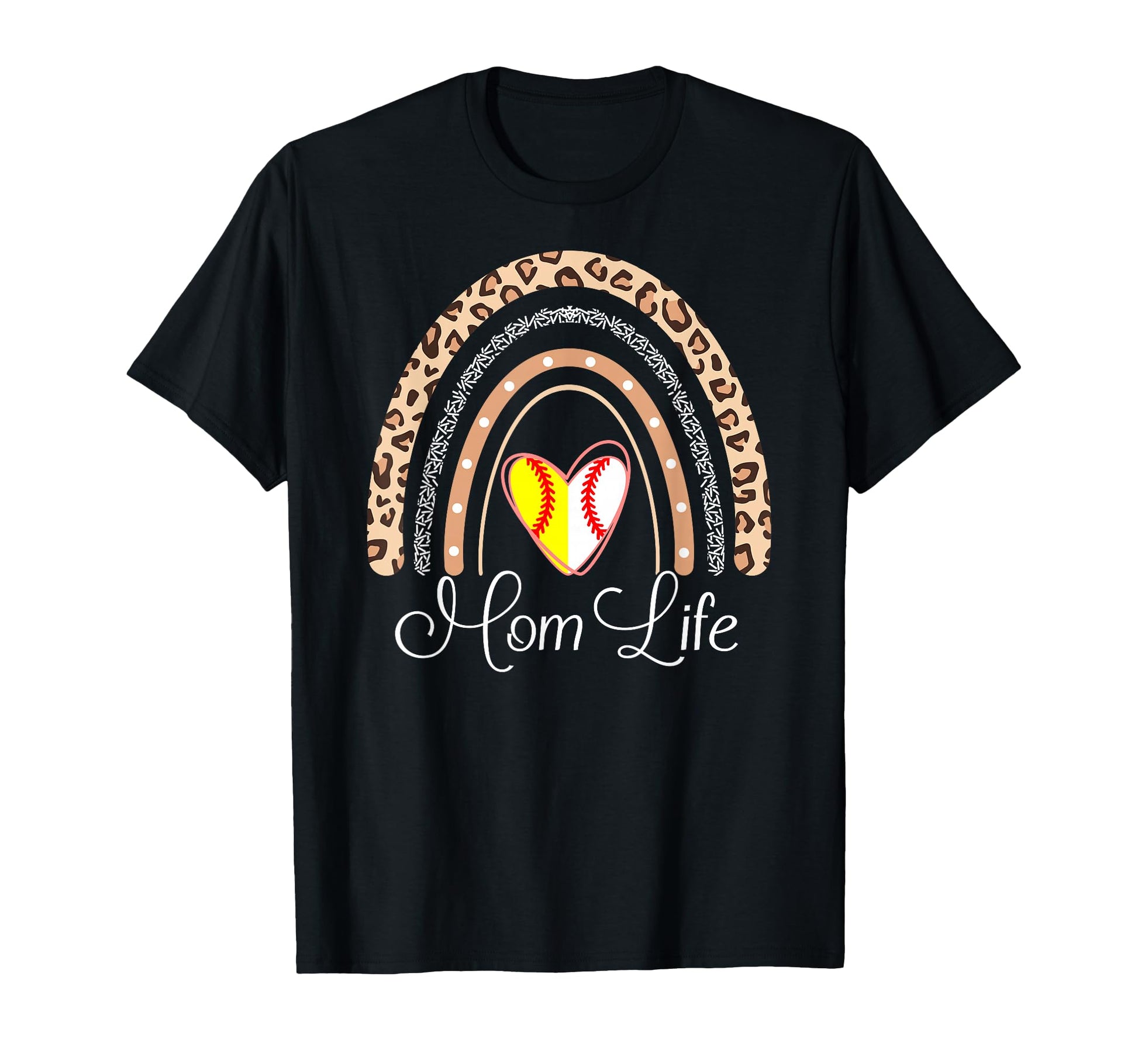 Mom Life Boho Rainbow Funny Baseball T-Shirt - Aesthetic Graphic Unisex - T-Shirt, Sweatshirt, Hoodie