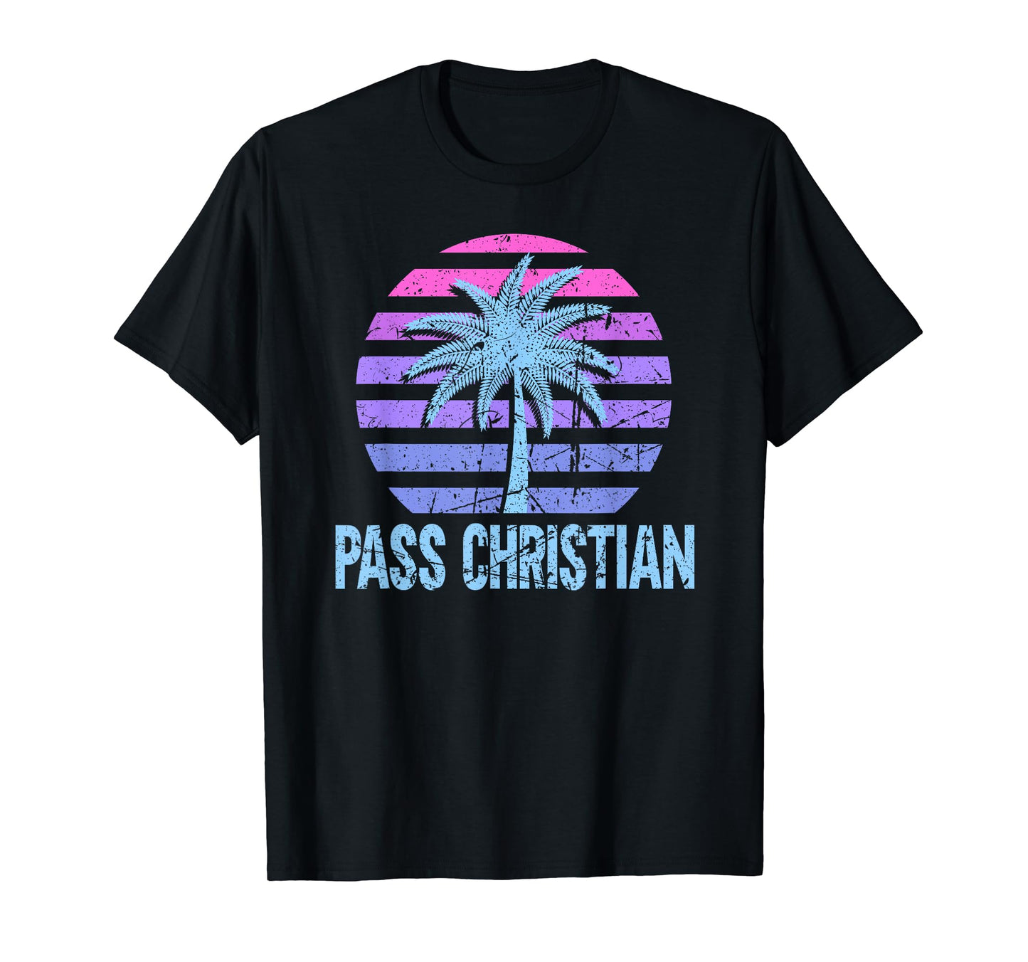 Pass Christian Vacation Vaporwave Aesthetic T-Shirt - Graphic Print Unisex - T-Shirt, Sweatshirt, Hoodie