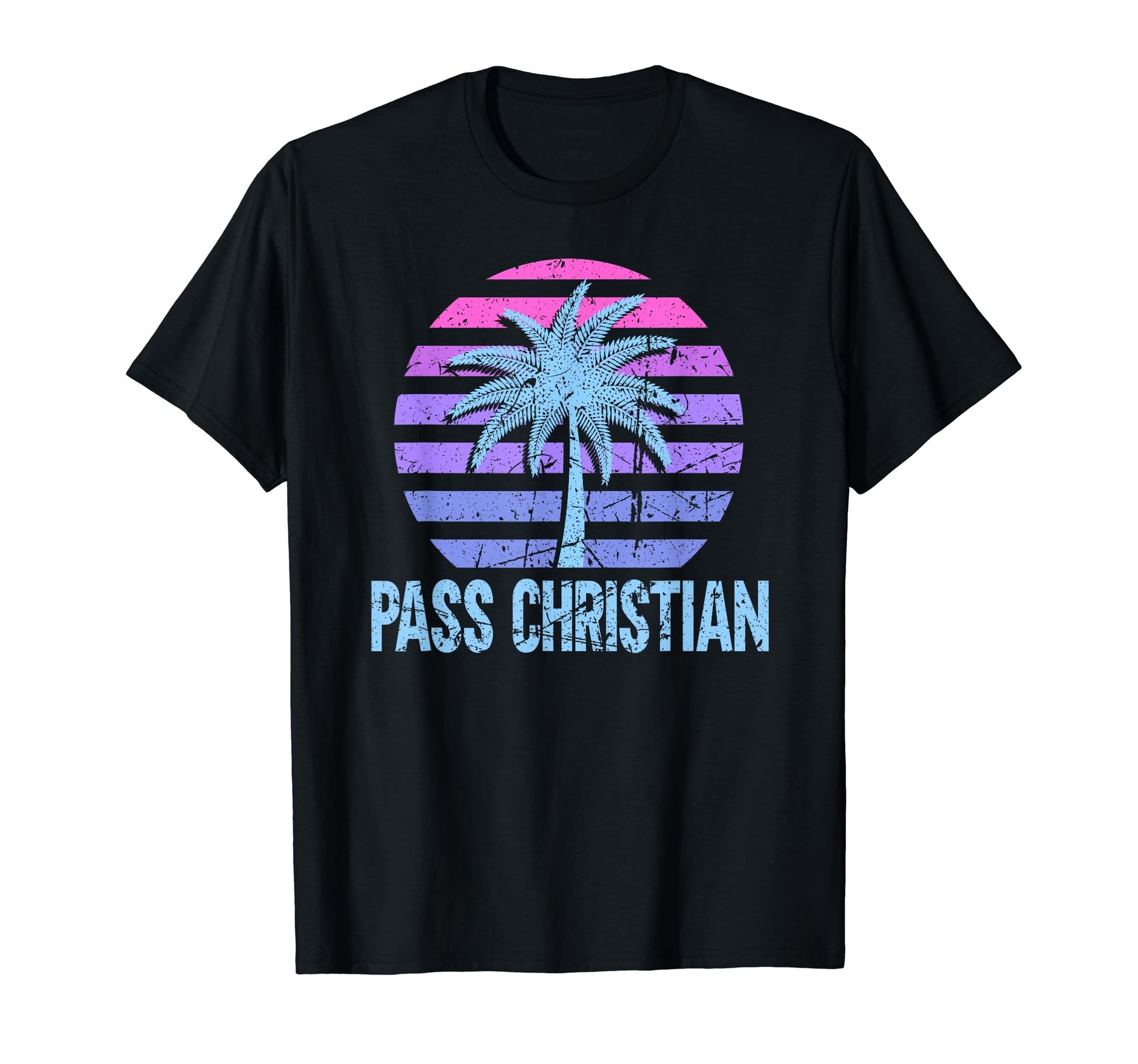 Pass Christian Vacation Vaporwave Aesthetic T-Shirt - Graphic Print Unisex - T-Shirt, Sweatshirt, Hoodie