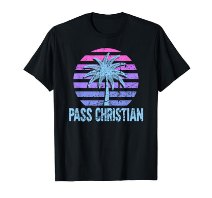 Pass Christian Vacation Vaporwave Aesthetic T-Shirt - Graphic Print Unisex - T-Shirt, Sweatshirt, Hoodie