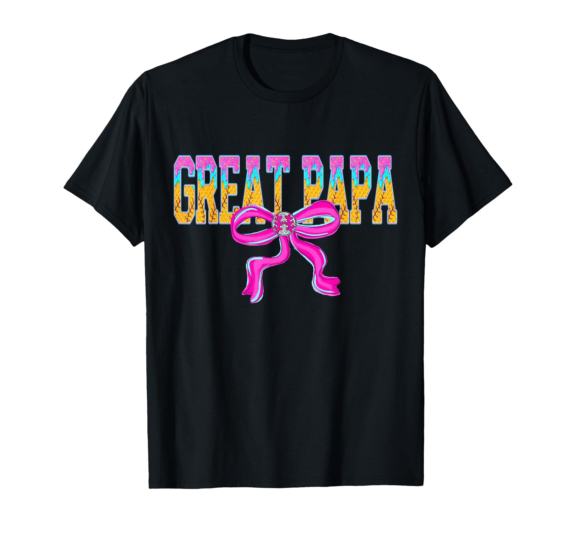 Baseball Great Papa Ice Cream Drip T-Shirt - Novelty Apparel for Adults - T-Shirt, Sweatshirt, Hoodie