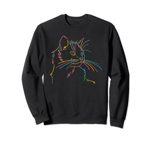 Rainbow Cat Gay Pride Cat Lgbt Cat Sweatshirt - Novelty Apparel for Adults - T-Shirt, Sweatshirt, Hoodie
