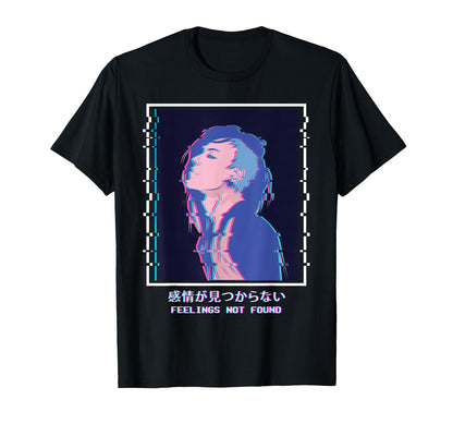 Feelings Not Found Anime Punk Emo Vaporwave T-Shirt - Graphic Print Unisex - T-Shirt, Sweatshirt, Hoodie