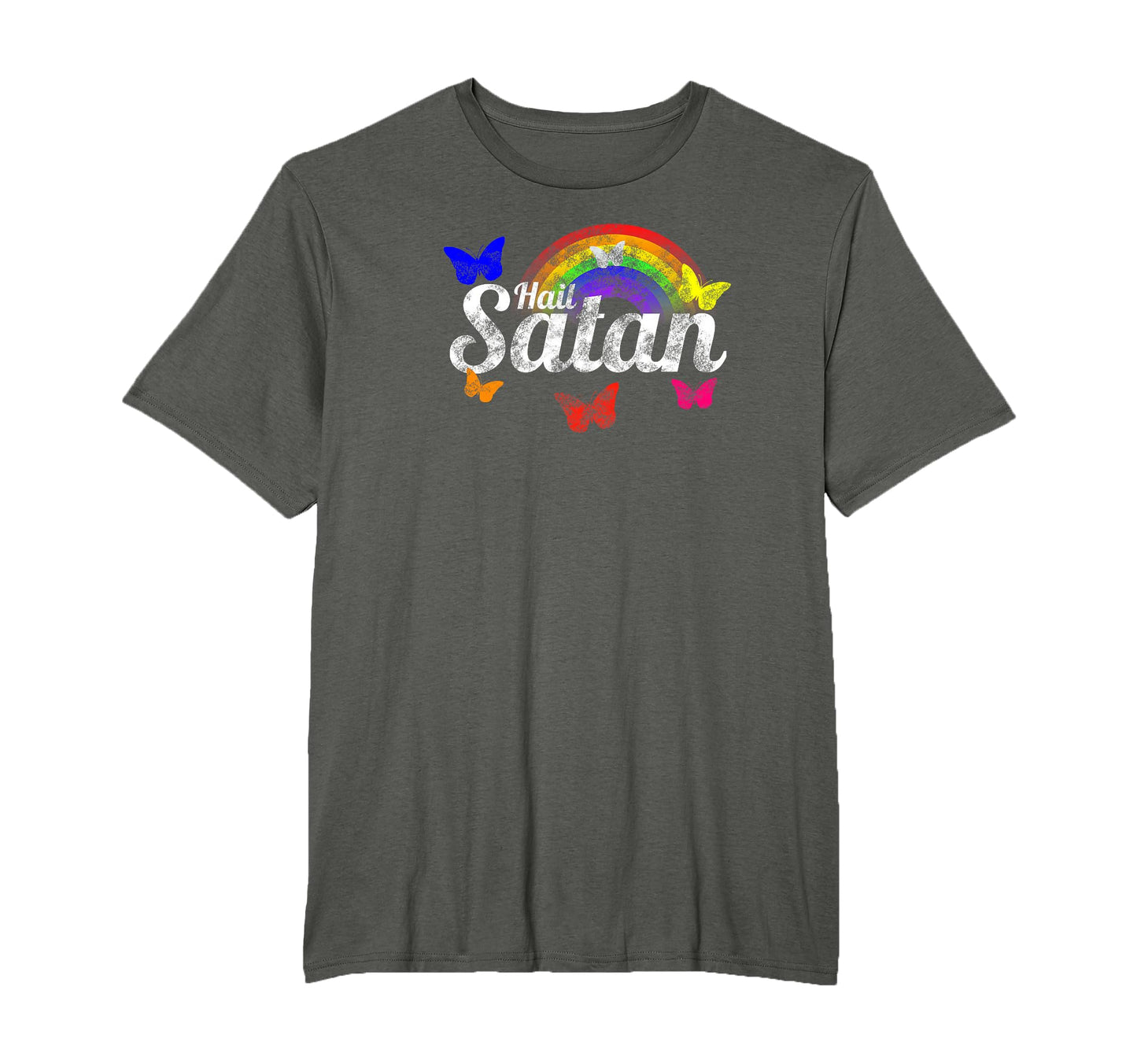 Distressed Satanic Rainbow Occult T-Shirt - Custom Art Print for Adults - T-Shirt, Sweatshirt, Hoodie