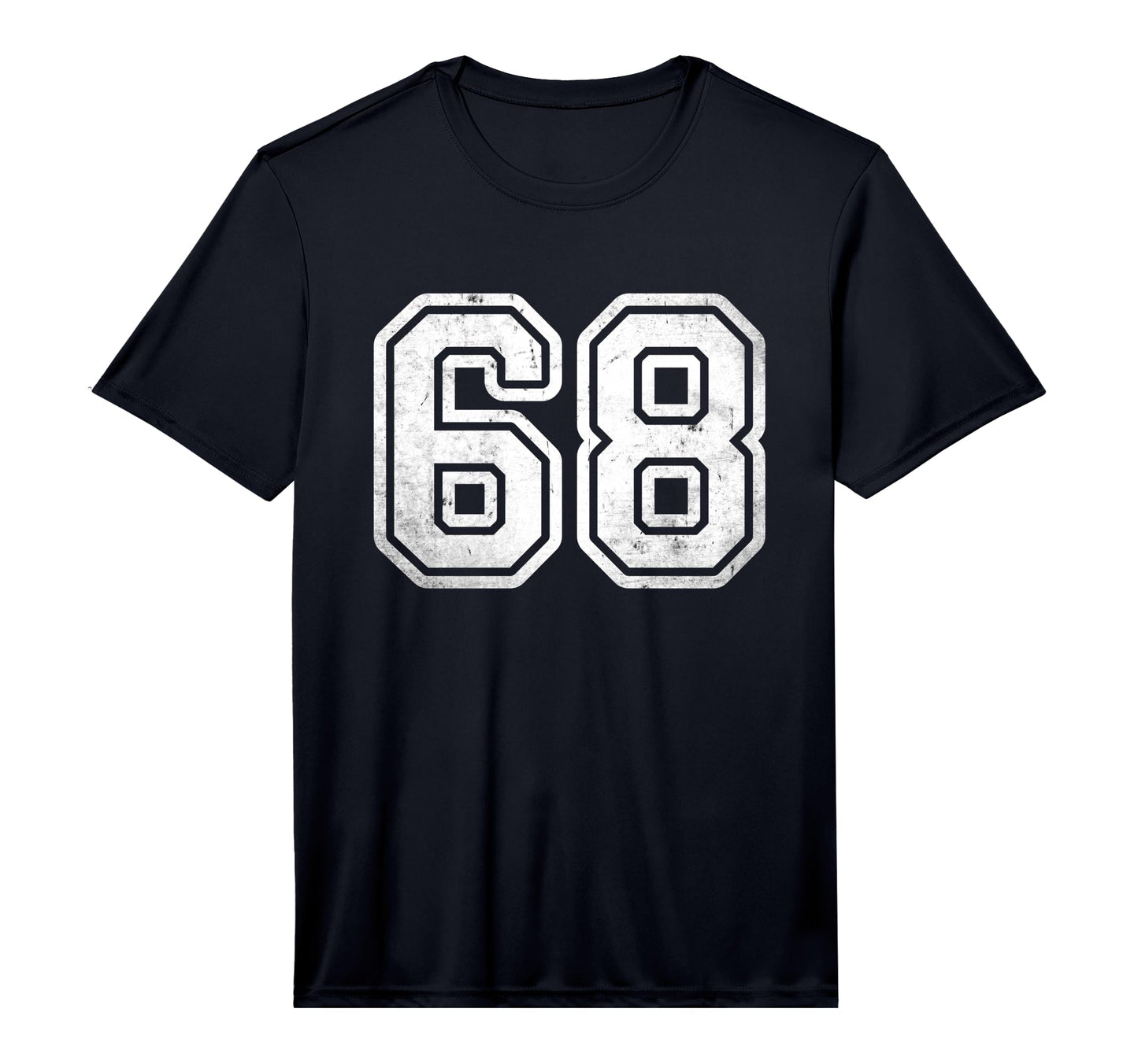 Number 68 White Sports Team Varsity T-Shirt - Trendy Graphic for Adults - T-Shirt, Sweatshirt, Hoodie