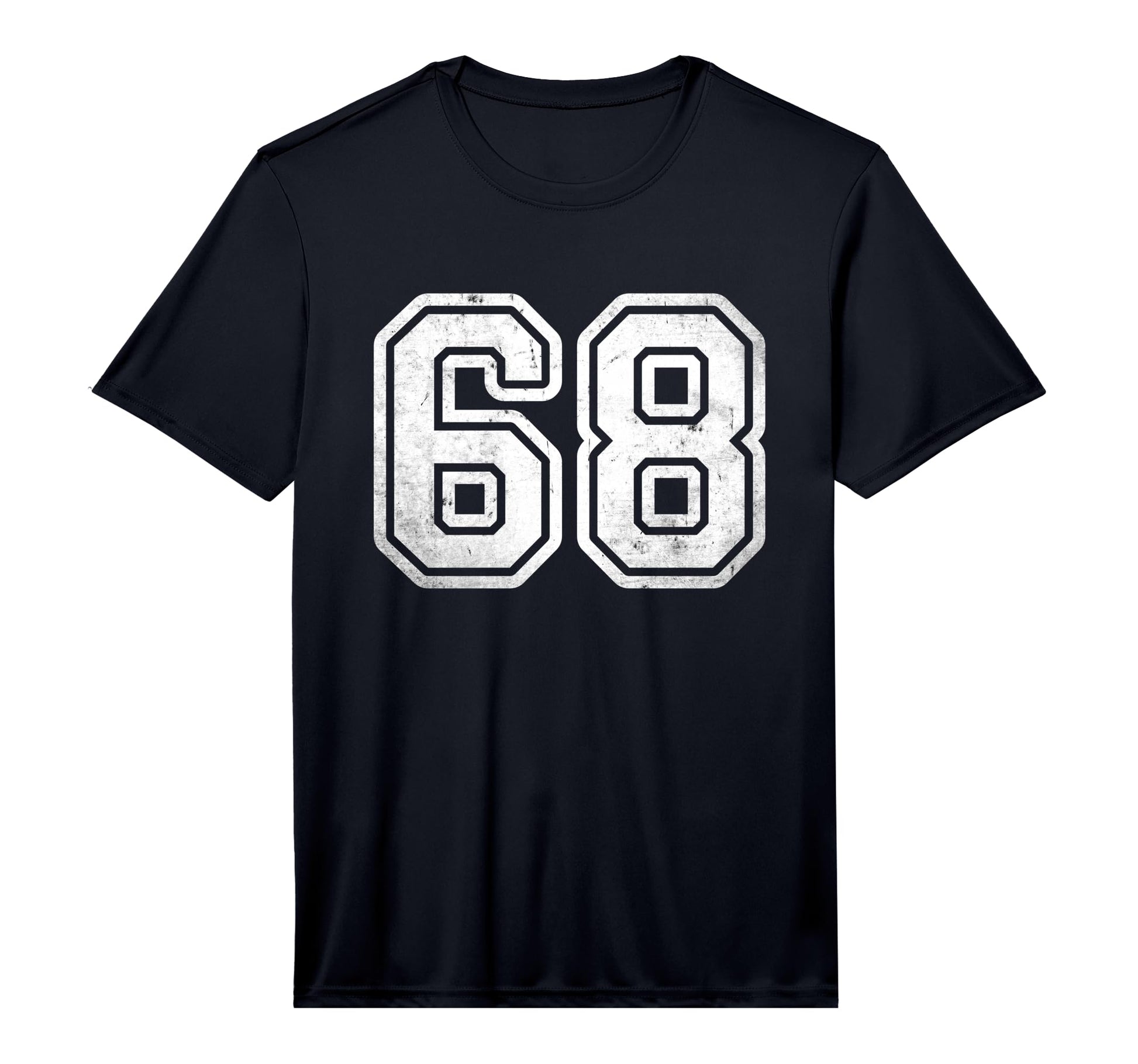Number 68 White Sports Team Varsity T-Shirt - Trendy Graphic for Adults - T-Shirt, Sweatshirt, Hoodie