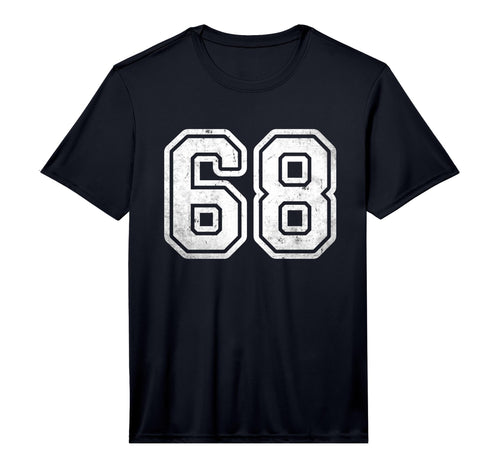 Number 68 White Sports Team Varsity T-Shirt - Trendy Graphic for Adults - T-Shirt, Sweatshirt, Hoodie