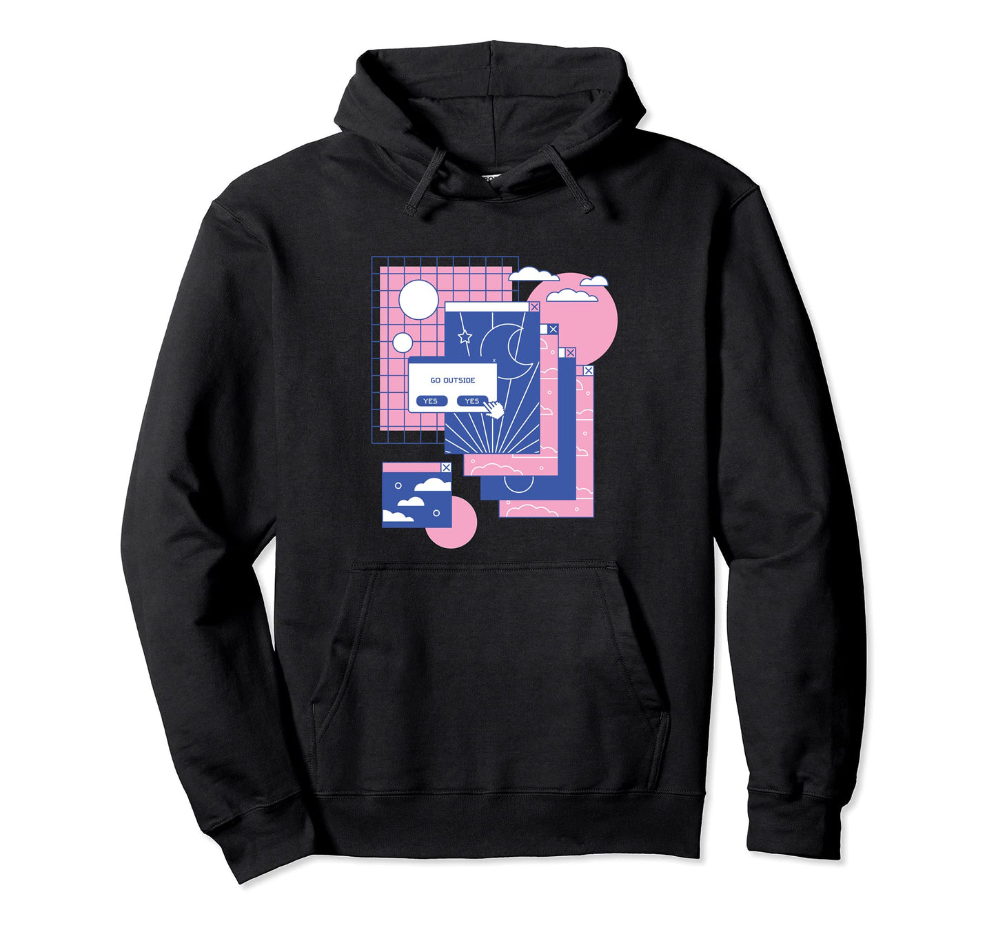 Vaporwave Aesthetic Grunge Kawaii E 90S Hoodie - Graphic Print Men Women - T-Shirt, Sweatshirt, Hoodie