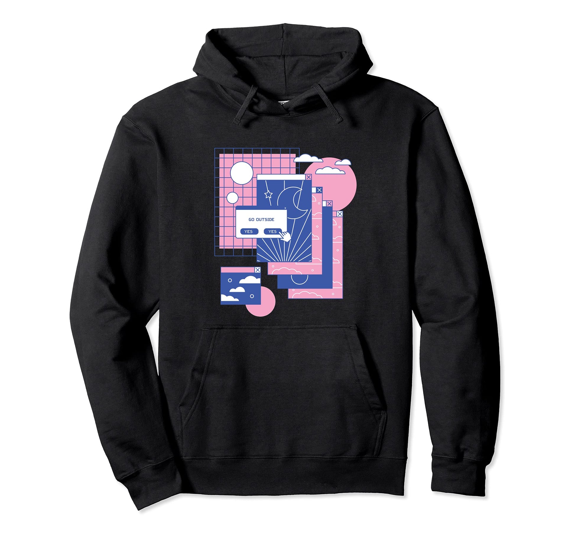 Vaporwave Aesthetic Grunge Kawaii E 90S Hoodie - Graphic Print Men Women - T-Shirt, Sweatshirt, Hoodie
