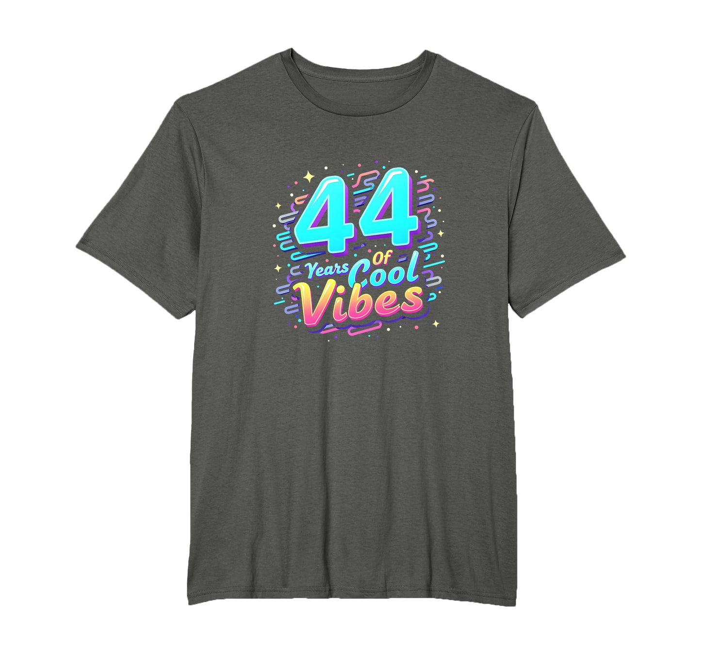 44 Years Vibes Birthday Gift Mens T-Shirt - Aesthetic Graphic for Adults - T-Shirt, Sweatshirt, Hoodie