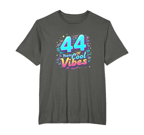 44 Years Vibes Birthday Gift Mens T-Shirt - Aesthetic Graphic for Adults - T-Shirt, Sweatshirt, Hoodie