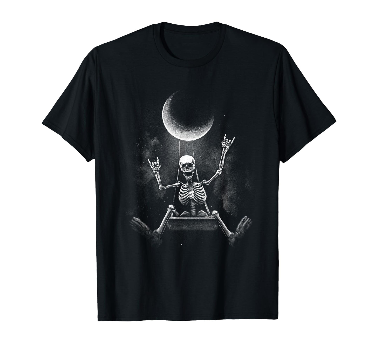 Swinging Skeleton Rocker Rock Under T-Shirt - Casual Everyday Wear Unisex - T-Shirt, Sweatshirt, Hoodie