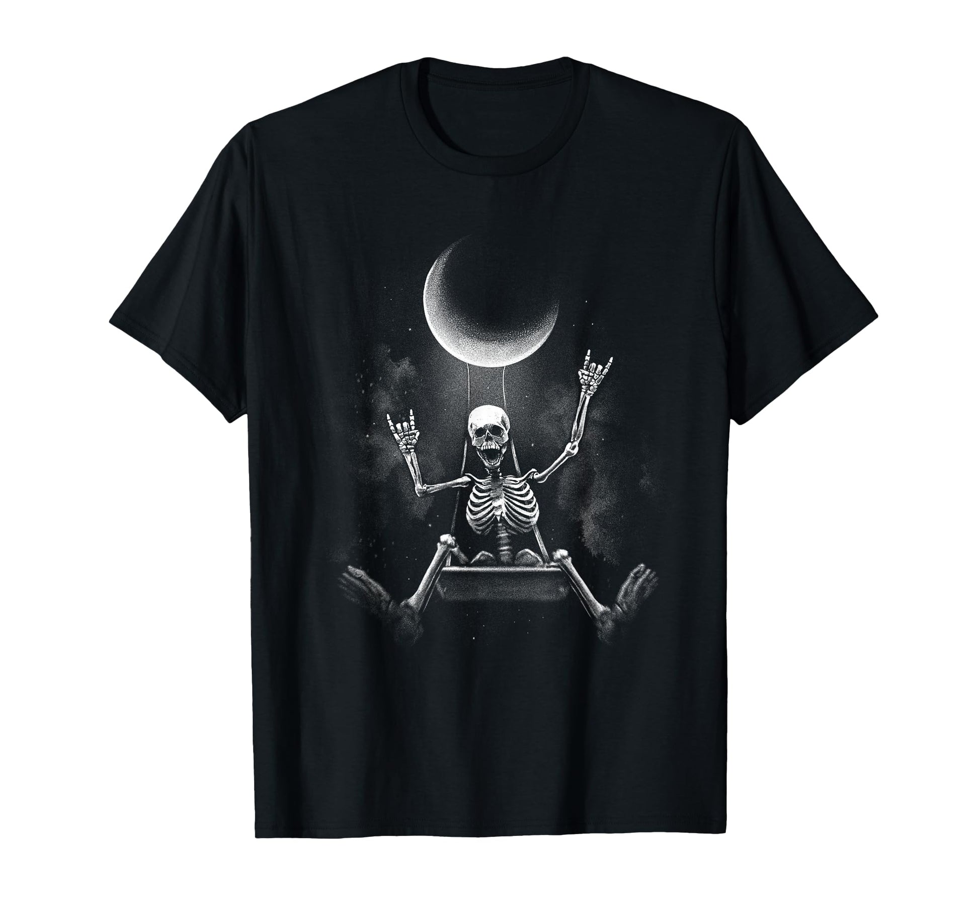 Swinging Skeleton Rocker Rock Under T-Shirt - Casual Everyday Wear Unisex - T-Shirt, Sweatshirt, Hoodie