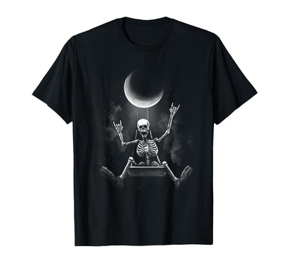 Swinging Skeleton Rocker Rock Under T-Shirt - Casual Everyday Wear Unisex - T-Shirt, Sweatshirt, Hoodie