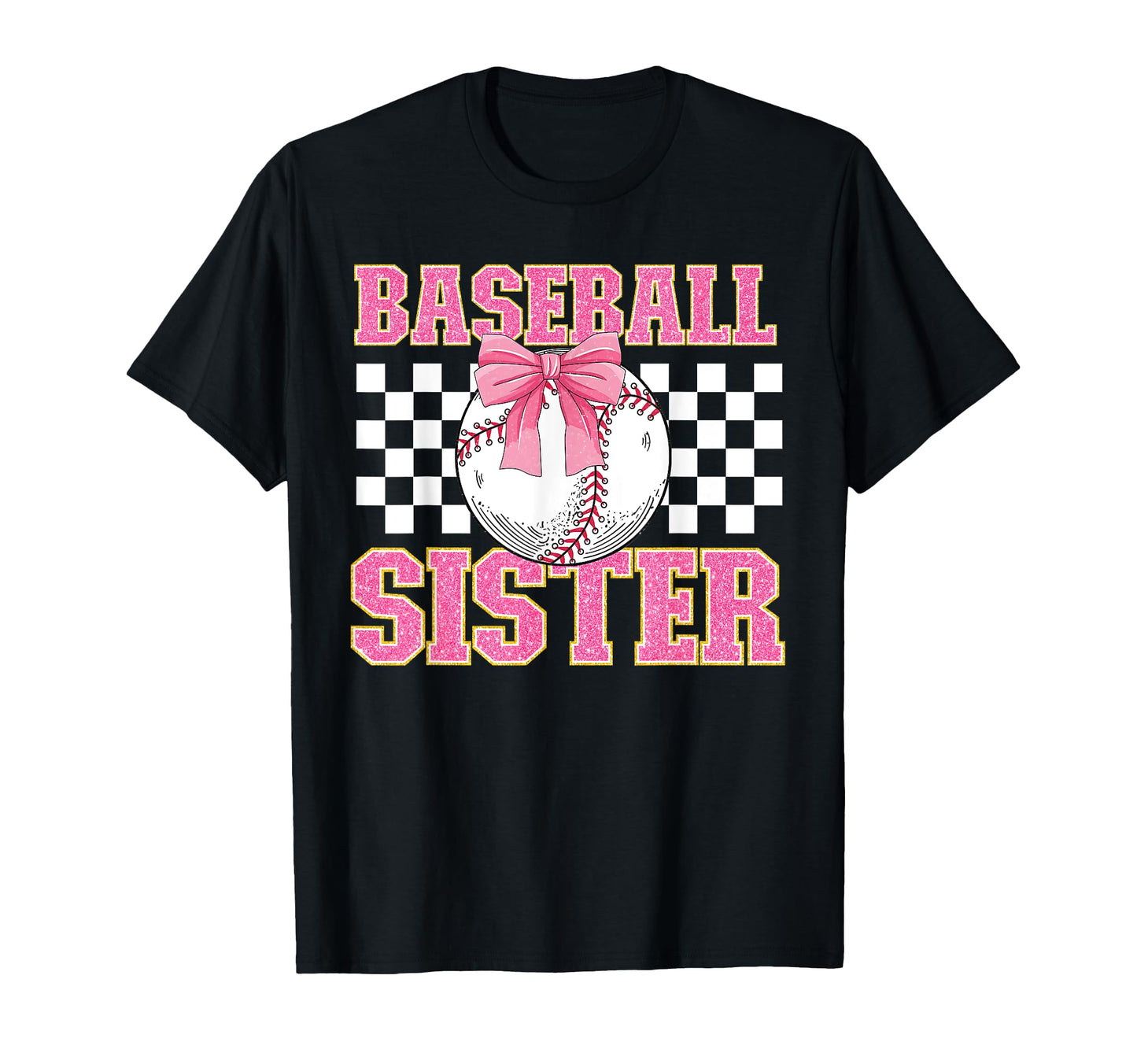 Baseball Sister Coquette Bow Ball T-Shirt - Unique Graphic for Adults - T-Shirt, Sweatshirt, Hoodie