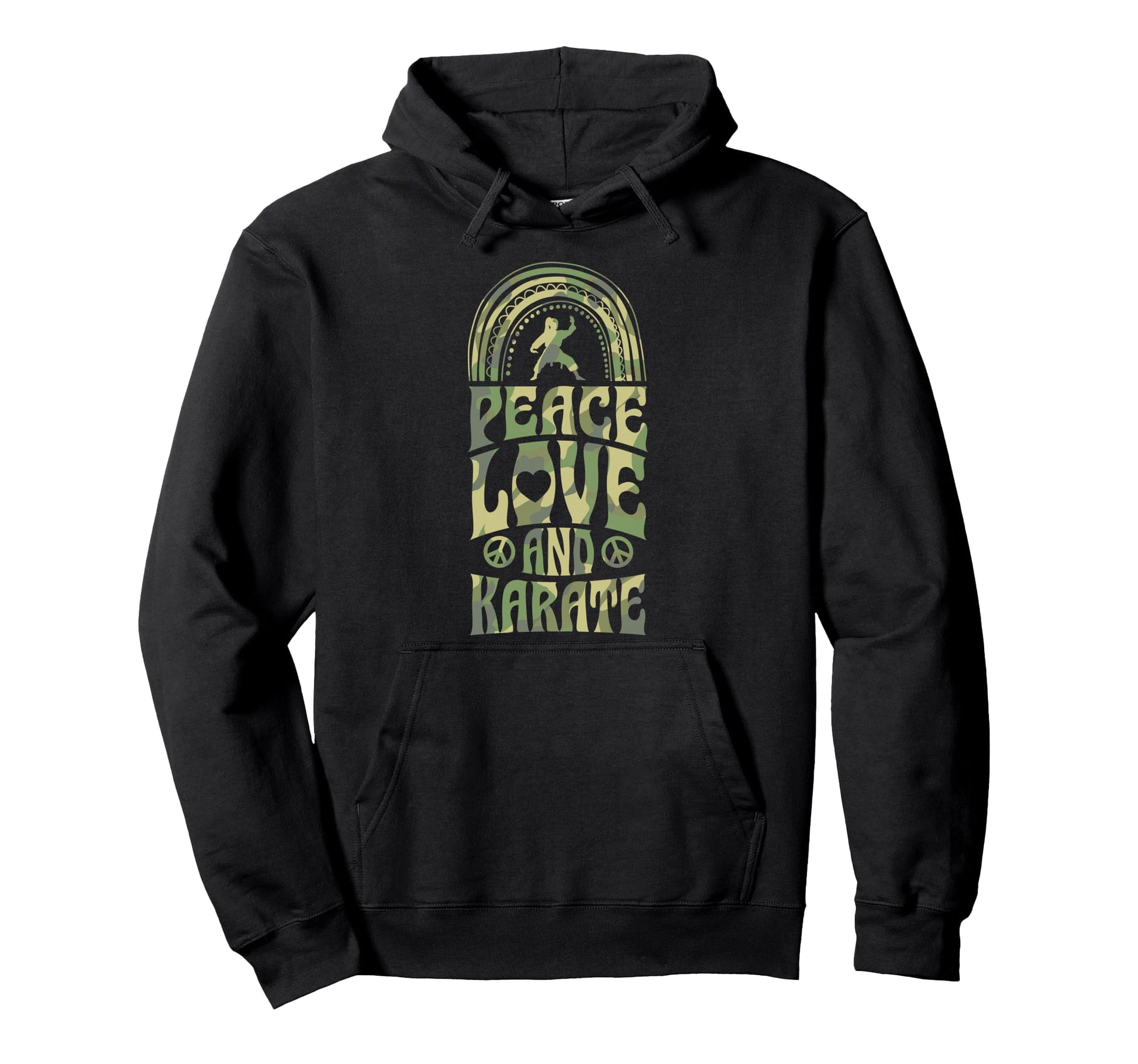 Peace Love And Karate Bohemian Rainbow Hoodie - Streetwear Style Men Women - T-Shirt, Sweatshirt, Hoodie
